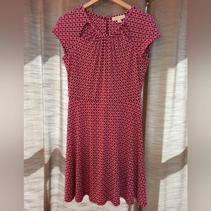 Nwot Women's Michael Michael Kors Pink/Purple Drop Waist Stretchy Dress Medium
